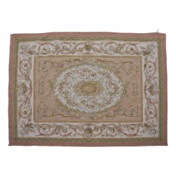 Aubusson 地毯设计 0137 - B。颜色：米色、绿色、棕色……