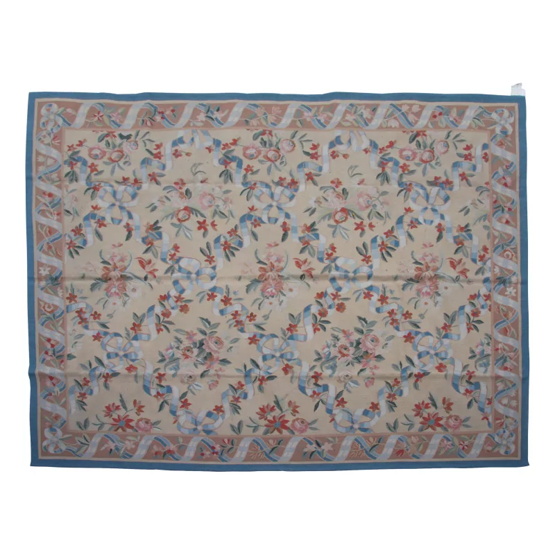 Tapis Aubusson dessin 0022. Coloris : bleu, beige, brun, vert, … - Moinat - Tapis