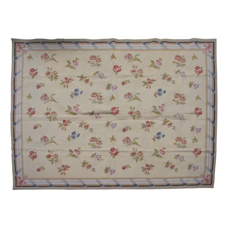 Teppich Aubusson Dessin 0030 - A. Farben: Beige, Blau, Rot, … - Moinat - Teppiche