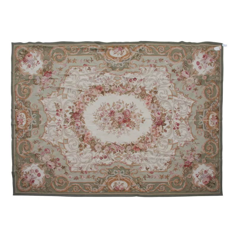 Aubusson carpet design 0124-G. Colors: pink, green, brown, … - Moinat - Rugs