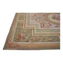 Tapis Aubusson dessin 0126-G. Coloris : beige, vert, jaune, …