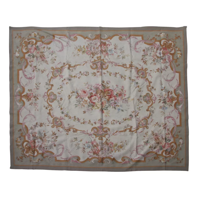 Tapis Aubusson dessin 0206 - G. Coloris : vert, bleu, beige, - Moinat - Tapis