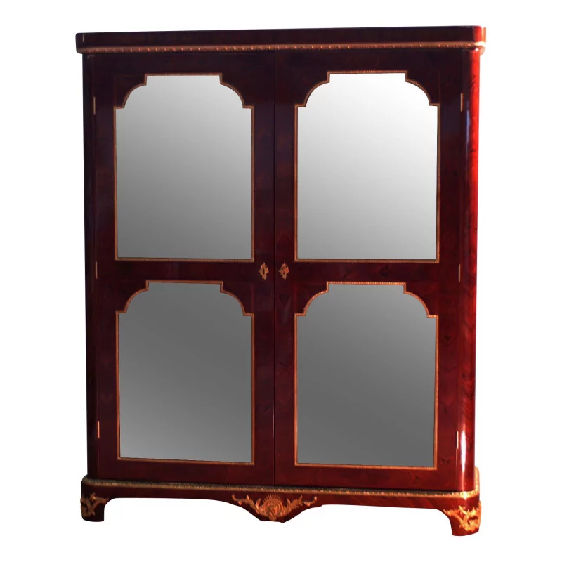 Regency style showcase inlaid in rosewood decorated with … - Moinat - Bookshelves, Bookcases, Curio cabinets, Vitrines