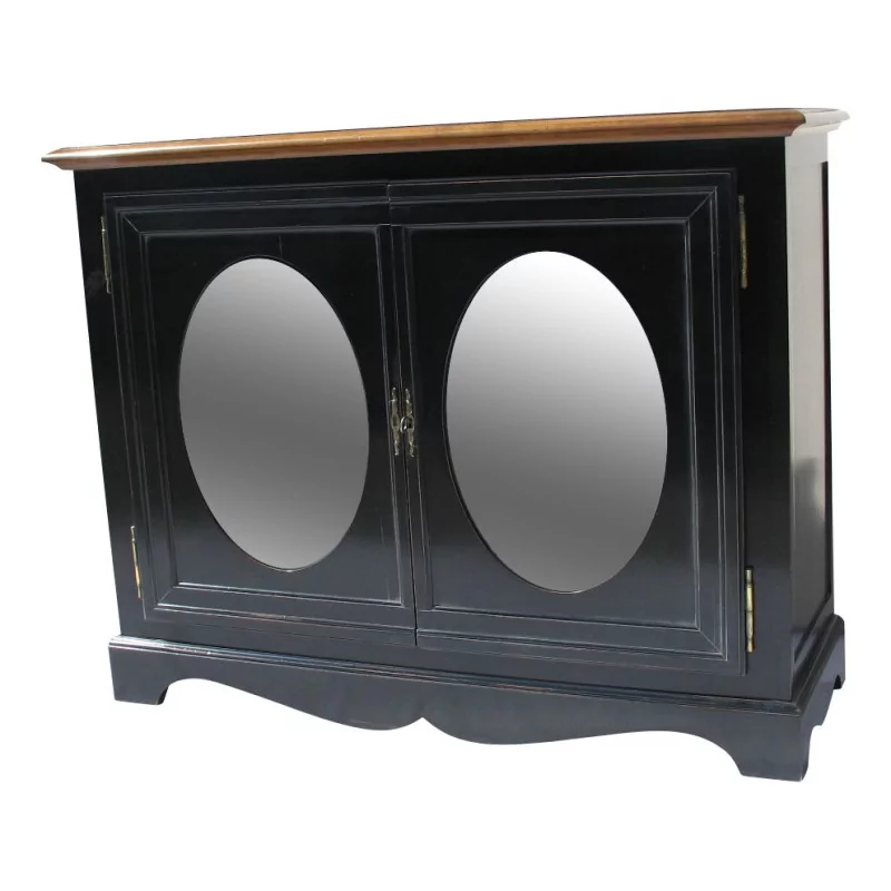 black lacquered “Sofia” showcase with 2 doors and lighting … - Moinat - Bookshelves, Bookcases, Curio cabinets, Vitrines