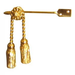 Pair of “Cordon” coat hooks in gilded brass.