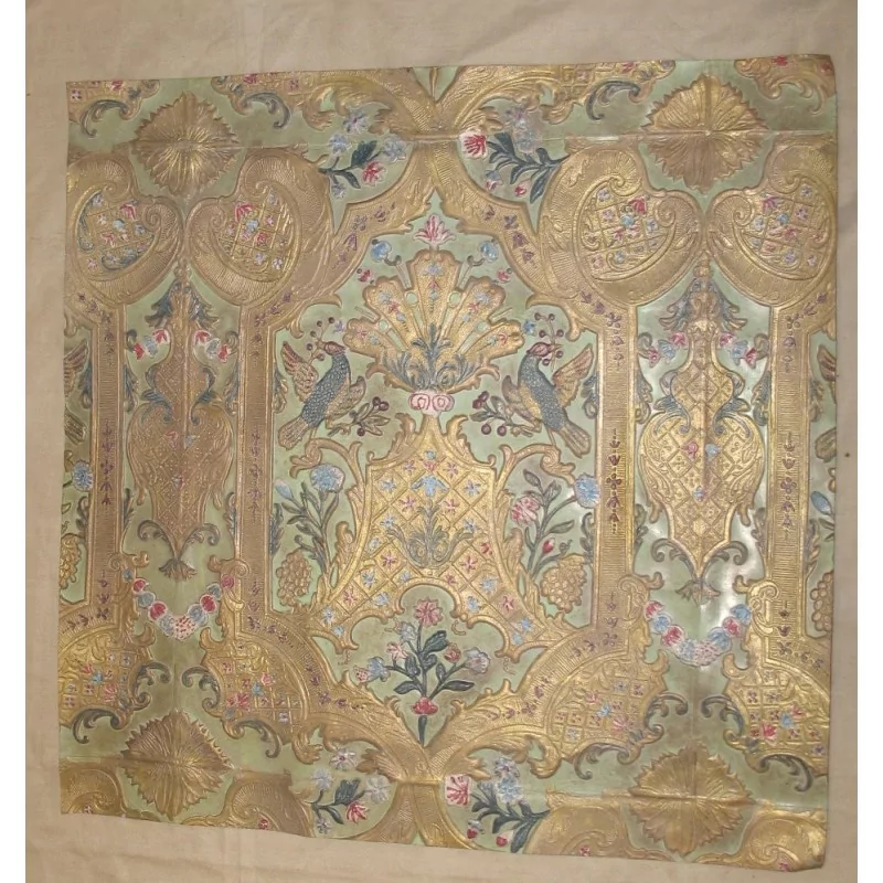 Cordoba 皮革面板，带有鸟类装饰、蓝色和…… - Moinat - 装饰配件