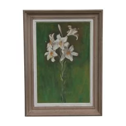 Oil painting on wood \"Lily - Gd mother to her dear Danielle, …