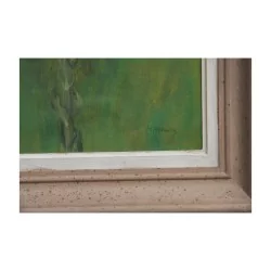 Oil painting on wood \"Lily - Gd mother to her dear Danielle, …