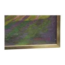 Oil painting on canvas “La grande Dent du Veisivi”, by Henri