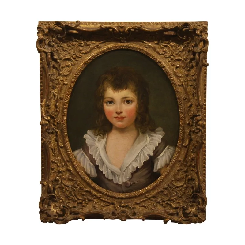 长方形画框内的椭圆形画作“一个小人物的肖像…… - Moinat - 画 - 肖像