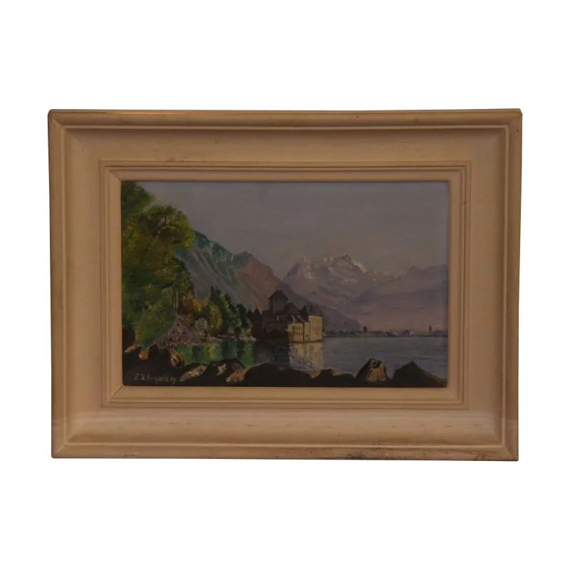 布面油画“Château de Chillon”，署名较低…… - Moinat - 画 - 景观