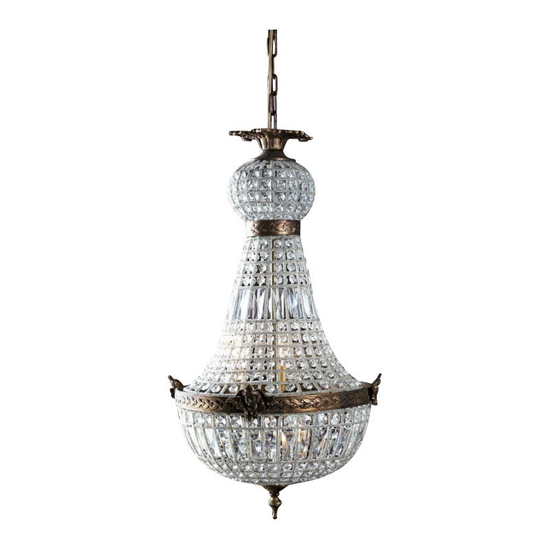 Hot air balloon chandelier with crystals and patinated gold metal - Moinat - Chandeliers, Ceiling lamps Hot air balloon chandelier with crystals and patinated gold metal - Moinat - Chandeliers, Ceiling lamps