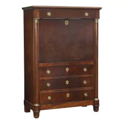 Empire Secretary in mahogany wood and bronze decorations, drawers …