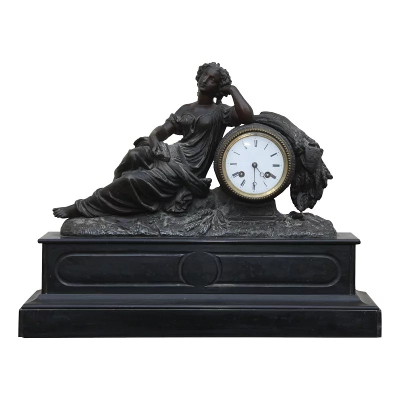 Pendule Louis-Philippe”Femme” en bronze et socle en marbre … - Moinat - Pendules à poser Pendule Louis-Philippe”Femme” en bronze et socle en marbre … - Moinat - Pendules à poser