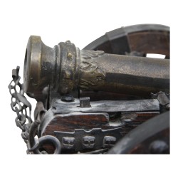 Small Gribeauval cannon in wood and bronze. France, 20th century