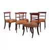 Set of 6 Regency chairs, in mahogany wood and upholstered with … - Moinat - Chairs