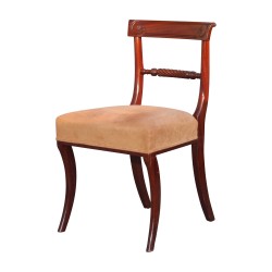 Set of 6 Regency chairs, in mahogany wood and upholstered with …