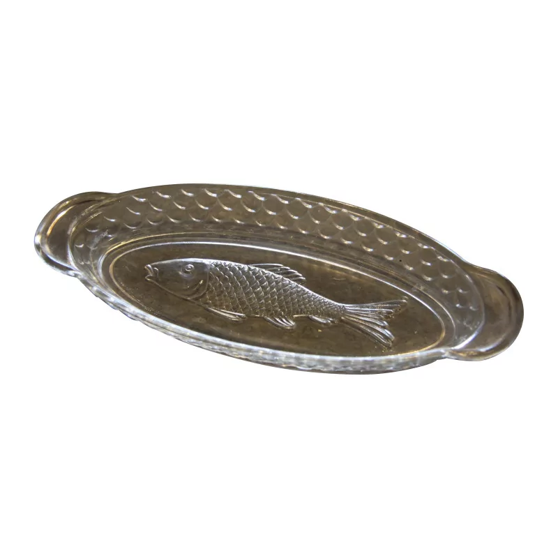 Plat vide poche oval en verre avec décor poisson dans le … - Moinat - Accessoires de décoration