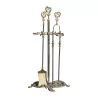 Set d'outils de cheminée en bronze. 19ème siècle - Moinat - Accessoires de cheminée