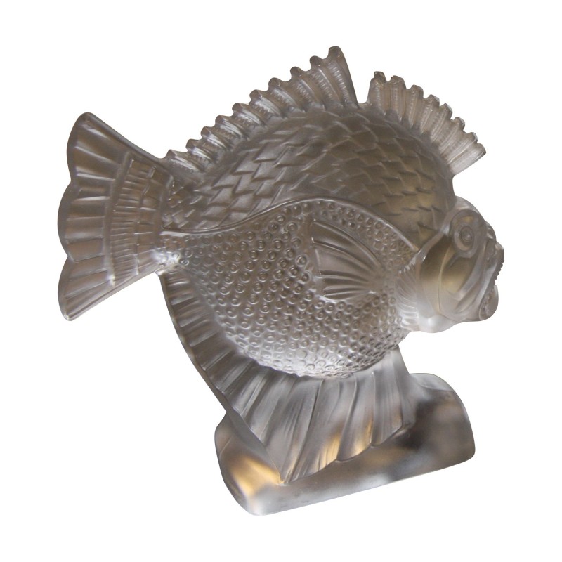 Poisson en verre pressé opaque mat Art-Déco signé Ferjac … - Moinat - Accessoires de décoration Poisson en verre pressé opaque mat Art-Déco signé Ferjac … - Moinat - Accessoires de décoration