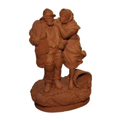 Sculpture en terre cuite signée Alfonse (Alphonse) Louis HANNE