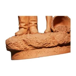 Sculpture en terre cuite signée Alfonse (Alphonse) Louis HANNE