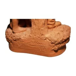 Sculpture en terre cuite signée Alfonse (Alphonse) Louis HANNE