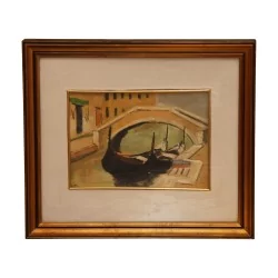 Tableau sous verre signé en bas à gauche, représentant …