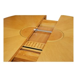 round dining table with 1 extension, square feet and