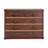 Dresser in old leather, with 5 drawers. - Moinat - Chests of drawers, Commodes, Chifonnier, Chest of 7 drawers
