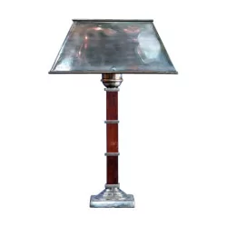 Lamp with rectangular nickel lampshade and 4 …