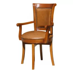 Directoire swivel office armchair in stained beech …