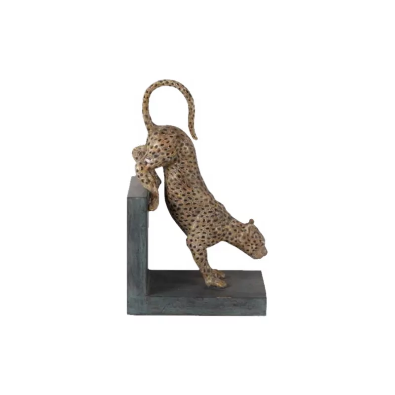 “Cheetah” bookend on the left side in painted metal. - Moinat - Office accessories, Inkwells