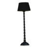 black and gold metal lamp with black cotton lampshade. - Moinat - Table lamps