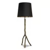 Grande lampe "Branche" en métal doré avec abat-jour noir - Moinat - Lampes de table