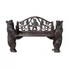 “Ours” bench in carved wood from Brienz. 2 highly detailed bears... - Moinat - VE2022/3