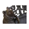 Banc “Ours” en bois sculpté de Brienz. 2 ours très détaillés … - Moinat - VE2022/3