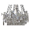 3-light crystal chandelier, probably Baltic. 20th … - Moinat - Chandeliers, Ceiling lamps