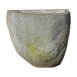 Rustic stone wall basin, half moon. 19th century