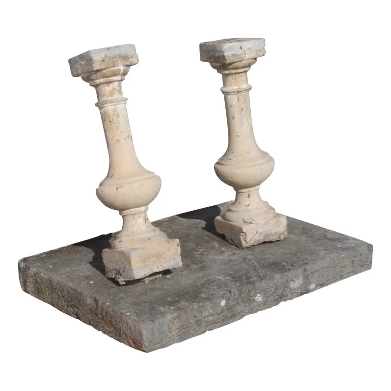 天然汝拉石台面和柱腿 - Moinat - Tables