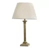 Lampe colonne en laiton doré (ancien modèle) avec abat-jour en … - Moinat - Lampes de table