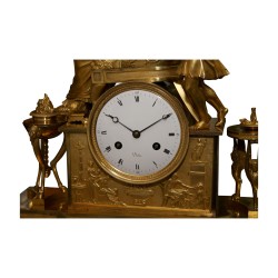 Pendule Empire double face, inscription sur cadran “DUBUC”, …