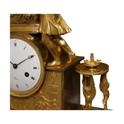 Pendule Empire double face, inscription sur cadran “DUBUC”, …