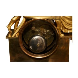 Pendule Empire double face, inscription sur cadran “DUBUC”, …