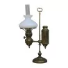 quinquet lamp in oil-filled brass, electrified, inscription … - Moinat - Table lamps