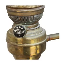 quinquet lamp in oil-filled brass, electrified, inscription …