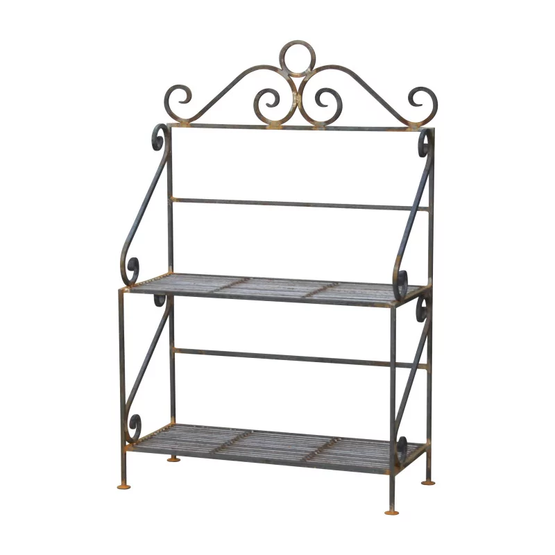 Bakery model untreated wrought iron shelf, 2 shelves. - Moinat - Bookshelves, Bookcases, Curio cabinets, Vitrines
