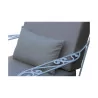 \"Beau-Rivage\" model armchair in white painted wrought iron, - Moinat - Heritage