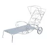 \"Eaux-Vives\" model lounge chair in white painted wrought iron, - Moinat - Sièges, Bancs, Tabourets