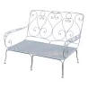 \"Beau-Rivage\" model 2-seater sofa in white painted wrought iron, - Moinat - Sièges, Bancs, Tabourets